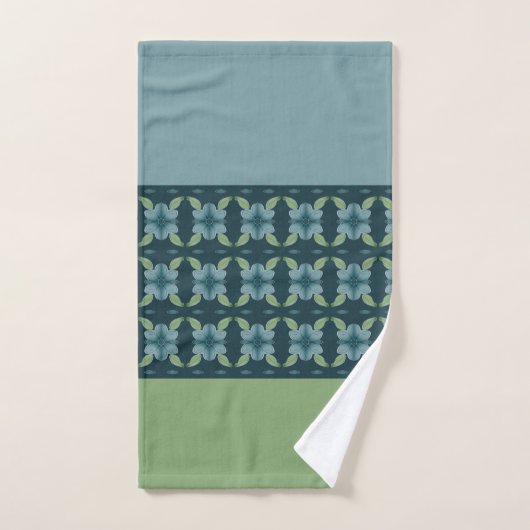 Turquoise Profonde Avec Vert (Serviette à main)