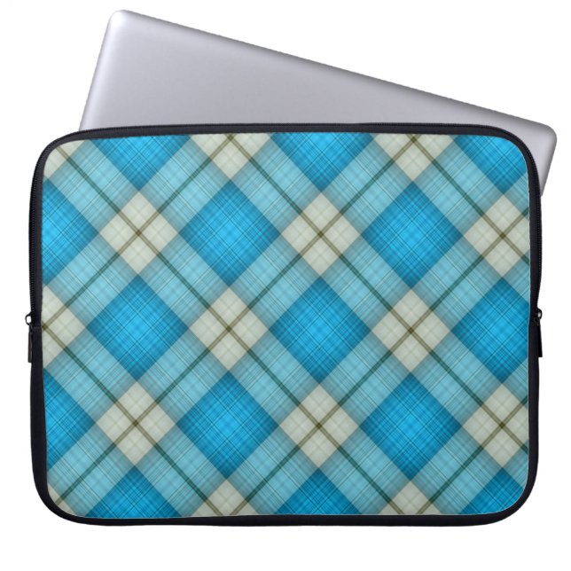 Turquoise Pset Pattern Laptop Sleeve (Voorkant)