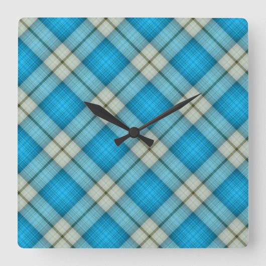Turquoise Pset Pattern Vierkante Klok (Voorkant)