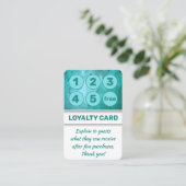 Turquoise Punch Kaarten voor Salons Spas Massage Klantenkaartje (Staand voorkant)
