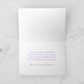 Turquoise Purple Friend Bridesmaid Invitation Card (Intérieur)