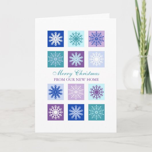 Turquoise Purple Neige Nouvelle adresse Carte de N (Devant)