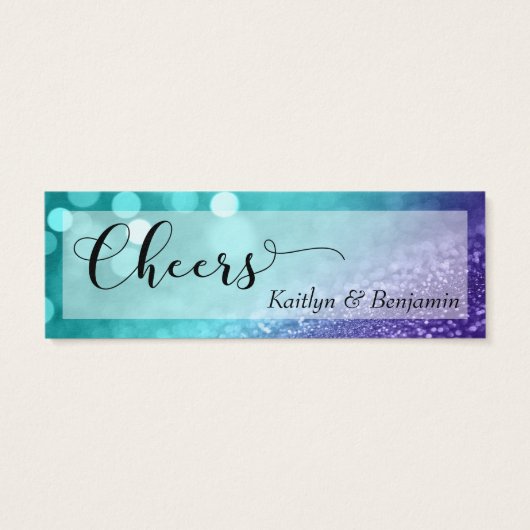 Turquoise Purple Parties scintillant Bokeh Script (Dos)