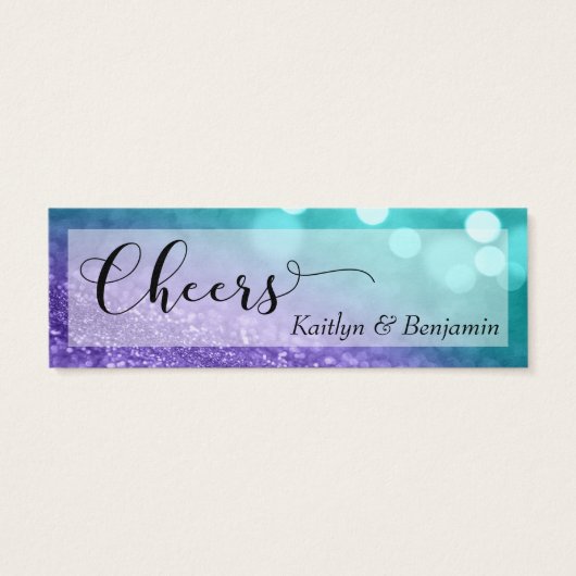 Turquoise Purple Parties scintillant Bokeh Script  (Dos)