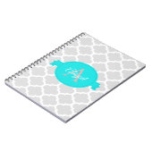 Turquoise Quatrefoil Carnet personnalisé (Côté gauche)