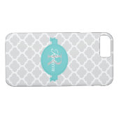 Turquoise Quatrefoil Coque personnalisé coque ipho (Dos (Horizontal))