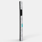 Turquoise Quatrefoil gepersonaliseerd Case-Mate iPhone Case (Achterkant/rechts)
