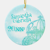 Turquoise Quinceanera Keepomwille kerstversiering Keramisch Ornament (Voorkant)