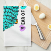 Turquoise Ram chinois Année Zodiac Serviette de cu (Quart Plié)