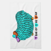 Turquoise Ram chinois Année Zodiac Serviette de cu (Vertical)