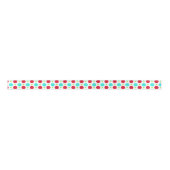 Turquoise Red en Green Polka Dot Ribbon Lint (Voorkant)