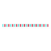 Turquoise Red en White Striped Ribbon Lint (Voorkant)