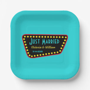 Turquoise Retro Bord Papieren Borden