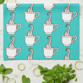 Turquoise Retro Coffee Diner Kitchen Towel Gift Theedoek (Gevouwen)