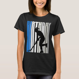 Turquoise Retro  Girls Hockey Birthday Zeeen T-shirt