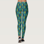 Turquoise Retro Ovals en Semi-Circles Leggings (Achterkant)