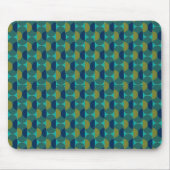 Turquoise Retro Ovals en Semi-Circles Muismat (Voorkant)