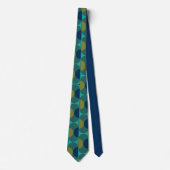 Turquoise Retro Ovals en Semi-Circles Stropdas (Voorkant)
