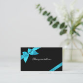 Turquoise Ribbon Guest Table Place Card Plaatskaartje (Staand voorkant)