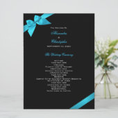 Turquoise Ribbon Wedding Programme Programma (Staand voorkant)