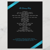 Turquoise Ribbon Wedding Programme Programma (Achterkant)