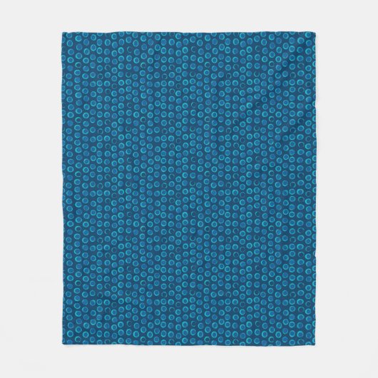 Turquoise Rings Blue Stippen Pattern Fleece Blanke (Voorkant)