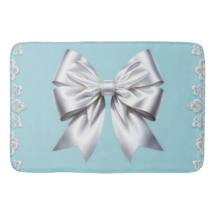 Turquoise Robin Ei Blauw Grote Witte Strik Bruids Badmat