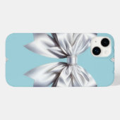Turquoise Robin Ei Blauw Grote Witte Strik Bruids Case-Mate iPhone Case (Achterkant (horizontaal))