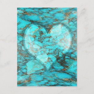 Turquoise Rock Heart Briefkaart