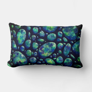 Turquoise Rocks in Space Original Artwork Kussen