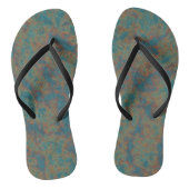 Turquoise Roest Abstract Teenslippers (Voetbed)