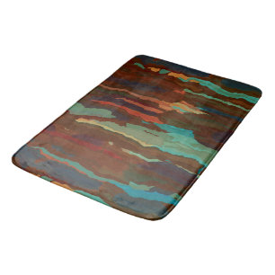 Turquoise, Roest en Blauw Abstract Badmat