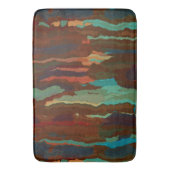 Turquoise, Roest en Blauw Abstract Badmat (Voorkant Verticaal)