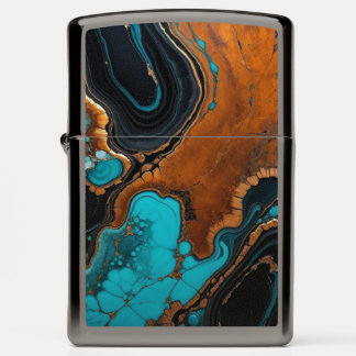 Turquoise, roest, koper en marmeren abstract