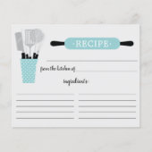 Turquoise Rolling Pin Kitchen Tools Recipcard (Voorkant)