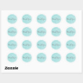 Turquoise ronde Waterverf Dank u Stickers (Vel)