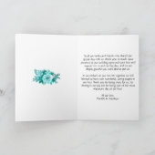 Turquoise Roos Romance Zilveren Bruiloft Bedankkaart (Binnen)