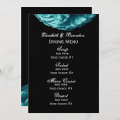Turquoise Roos Wedding Menu (Voorkant / Achterkant)