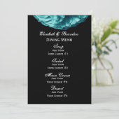Turquoise Roos Wedding Menu (Staand voorkant)