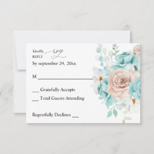 Turquoise & Rose Blush sans RSVP de repas 2