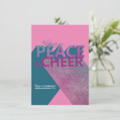 Turquoise & rose, carte de vacances professionnell (Debout devant)