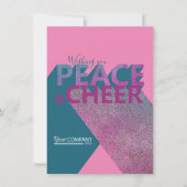 Turquoise & rose, carte de vacances professionnell (Devant)