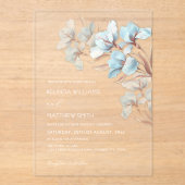 Turquoise Rose Gold Artistic Flowers  Invitation (Recto)
