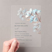 Turquoise Rose Gold Artistic Flowers Invitation (In situ (ordinateur de poche))