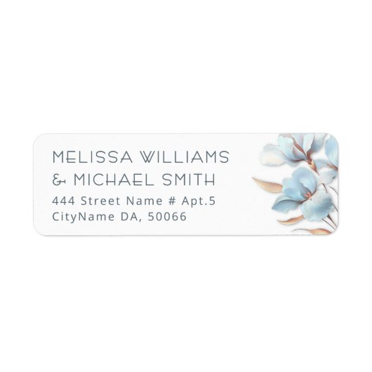 Turquoise Rose Gold Fleur | Étiquette de Mariage (Devant)