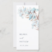 Turquoise Rose Gold Fleurs | Programme de Mariage (Devant)