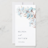 Turquoise Rose Gold Fleurs | Programme de Mariage (Devant)