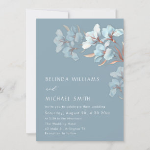 Turquoise Rose Or Artistic Fleurs Invitation