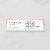 Turquoise Rose or Monogramme Mini Carte de visite (Dos)