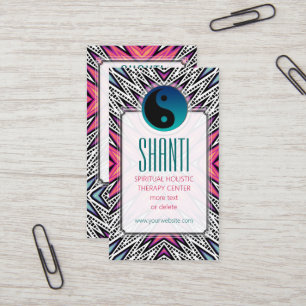 Turquoise rose Shanti YinYang NewAge Yoga Carte de